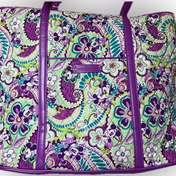 Vera Bradley Disney Mickey Tote Plums Up Large - Picture 8 of 11